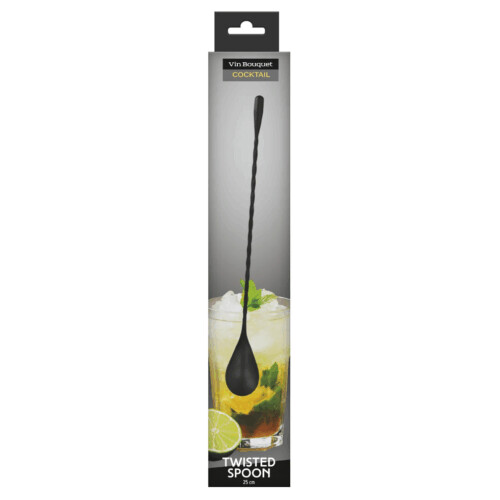 <p><strong>Vin Bouquet Професионална лъжица за коктейли - цвят черен мат</strong><br /><span><strong>• Тегло:</strong> 0,030 кг.</span><br /><span><strong>• Дължина:</strong> 25 см.</span><br /><span><strong>• Материал: </strong>Стомана<br /><strong>• Цвят: </strong>Черен</span><br /><strong>Производител: Vin Bouquet, Испания</strong></p><br />Марка: Vin Bouquet <br />Модел: VB FIK 1472<br />Доставка: 2-4 работни дни<br />Гаранция: 2 години