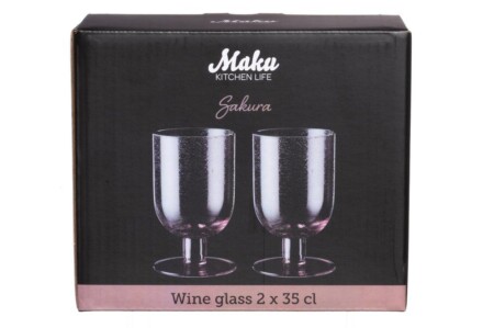 <p><strong>MAKU Комплект чаши за вино “Sakura“ - 2 бр. - 350 мл.</strong><br /><strong>• Материал:</strong><span> стъкло<br /><strong>• Със столче </strong><br /></span><strong>• Размери:</strong><span> <span>Ø </span>8 х 13 см. (ДхШхВ)<br /><strong>• Вместимост: </strong>350 мл.<br /></span><strong>• Тегло: </strong><span>0,42 кг.<br /><strong>• Розов</strong><br /><strong>• Подходящи за съдомиялна машина<br /></strong></span><strong>Производител: Tammer Brands/ Финландия</strong></p><br />Марка: MAKU <br />Модел: TB MAKU 647075<br />Доставка: 2-4 работни дни<br />Гаранция: 2 години