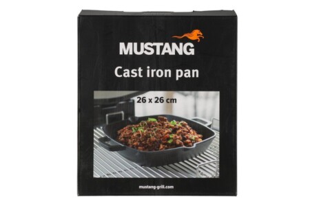 <p><strong>MUSTANG Чугунена тава за грил и барбекю - 26 х 26 см.</strong><br /><strong>• Материал:</strong><span> чугун<br /><strong>• Размери:</strong> 26 х 26 см.<br /></span><strong>• Височина:</strong><span> 5 см </span><br /><strong>• Тегло: </strong><span>2,17 кг.</span><br /><strong>• Тегло с опаковката: </strong><span>2,37 кг</span><strong><br />• Подходяща за всички видове котлони</strong><br /><strong>• Не е подходяща за съдомиялна машина</strong><br /><strong>Производител: Tammer Brands/ Финландия</strong></p><br />Марка: MUSTANG <br />Модел: TB MUS 641619<br />Доставка: 2-4 работни дни<br />Гаранция: 2 години