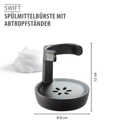 <p><strong>GEFU Четка за почистване с вграден дозтор за препарат “SWIFT“<br />• Прозрачен контейнер за препарат ( 50 мл)<br />• Лесен за пълнене, благодарение на капачката на винт<br />• Здрава и хигиенична найлонова четка<br />• Ергономична форма</strong><br /><strong>• Държач с решетка за отцеждане</strong><br /><strong>• Материал:</strong> висококачествена неръждаема стомана / пластмаса<strong><br />• Размери:</strong> Ø 6 х 12 см<br /><strong>• Тегло:</strong> 0,125 кг<br /><strong>• Не е подходяща зя съдомиялна машина</strong><br /><strong><strong>Производител: GEFU / Германия</strong></strong></p><br />Марка: GEFU - GERMANY <br />Модел: GEFU 29265<br />Доставка: 2-4 работни дни<br />Гаранция: 2 години