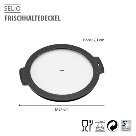 <p><span style="font-size: small;"><strong>GEFU Капак за свежо съхранение “SELIO“<br /></strong></span>• <strong>Подходящ за центрофуги за салата ROTARE и PULLIT 28170, 28180, 89568, 89559</strong><br />• <strong>Затваря се херметично благодарение на силиконовото уплътнение</strong><br />• <strong>Диаметър: </strong>Ø 24 см<br />• <strong>Ергономични дръжки </strong><br />• <strong>Материал:</strong> пластмаса / силикон<br /> • <strong>Размери:</strong> 28,5 х 24,5 х 2,1 см<br />•<strong> Тегло: </strong>0,305 кг<br />•<strong> Не е подходящ за съдомиялна машина </strong><br /> <strong>Производител: GEFU / Германия<br /></strong></p><br />Марка: GEFU - GERMANY <br />Модел: GEFU 35064<br />Доставка: 2-4 работни дни<br />Гаранция: 2 години