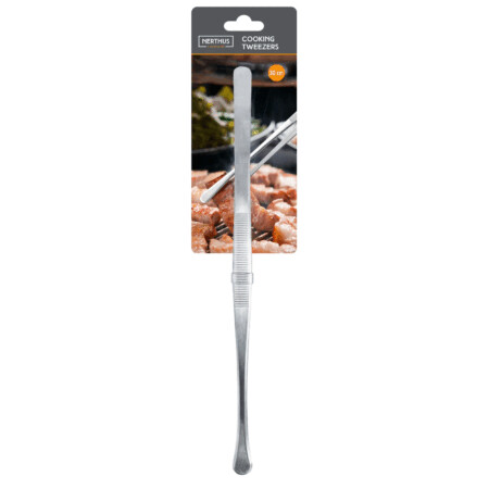 <p><strong>Nerthus Прави стоманени кухненски пинсети - 30 см.</strong><br /><span><strong>• Размери: </strong><span><strong>‎</strong>30 x 1,5 x 0,25 </span>см.</span><br /><span><strong>• Тегло:</strong> 0,119 кг.</span><br /><span><strong>• Материал:</strong> Стомана</span><br /><strong>Производител: Vin Bouquet, Испания</strong></p><br />Марка: Vin Bouquet <br />Модел: VB FIH 1473<br />Доставка: 2-4 работни дни<br />Гаранция: 2 години