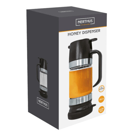 <p><strong>Nerthus Диспенсер за мед и сироп - 350 мл.</strong><br /><span><strong>• Размери:</strong> <span>6,8 x 6,8 x 18 </span>см.</span><br /><span><strong>• Тегло:</strong> 0,297 кг.</span><br /><span><strong>• Материал:</strong> Стъкло, силикон, пластмаса<br /><strong>• Без BPA<br />• Ергономична дръжка</strong></span><br /><strong>Производител: Vin Bouquet, Испания</strong></p><br />Марка: Vin Bouquet <br />Модел: VB FIH 1479<br />Доставка: 2-4 работни дни<br />Гаранция: 2 години