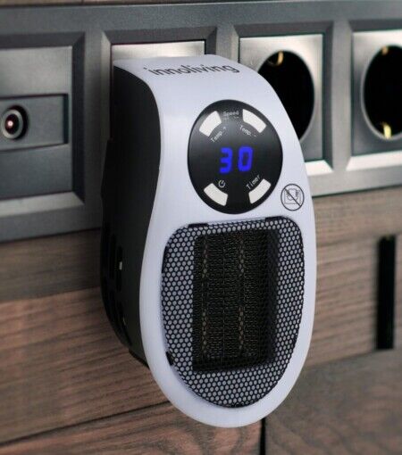 INNOLIVING Компактна вентилаторна печка с керамичен нагревател – 500W