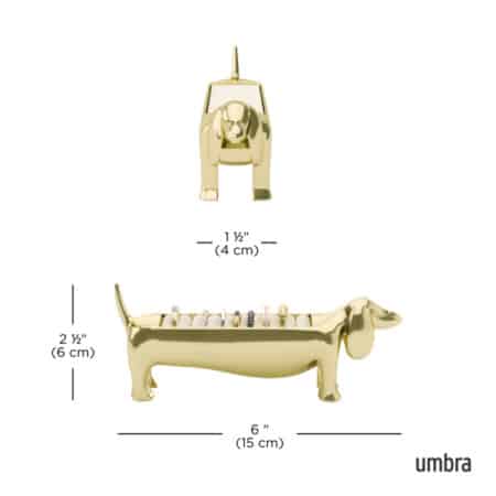 UMBRA Поставка за пръстени “DACHSIE“ –  дакел – цвят месинг