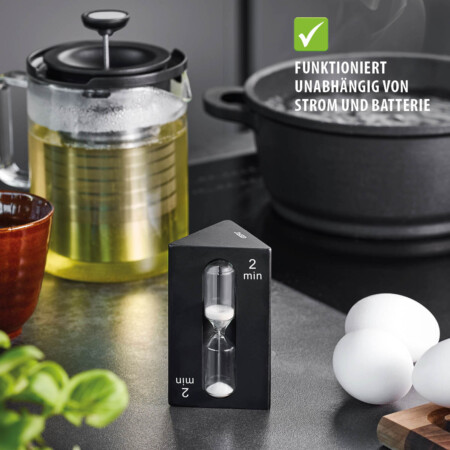 <p><strong>GEFU Троен таймер за чай “SANDO“</strong><br />• <strong>Материал:</strong> боросиликатно стъкло, синтетична смола<br />• <strong>Подходящ за различни видове чай</strong><br />• <strong>2 минути за зелен чай<br />• 3 минути за черен чай<br />• 7 минути за плодов и билков чай<br />• Цветово разграничение за различните минути<br />• Без захранване и батерии<br />• Подходящ и като таймер за варене на яйца<br />• Размери: </strong>6 х 6,1 х 10,1 см<strong><br />• Тегло: </strong>0,136 кг<strong><br />• НЕ Е ПОДХОДЯЩ за съдомиялна машина<br /></strong><strong>Производител: GEFU / Германия</strong></p><br />Марка: GEFU - GERMANY <br />Модел: GEFU 12325<br />Доставка: 2-4 работни дни<br />Гаранция: 2 години