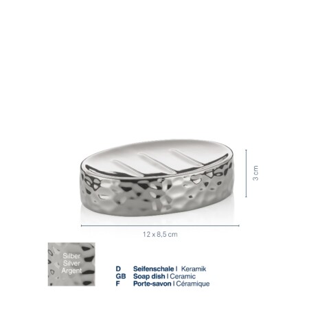 <p><strong>KELA Сапунерка “Sterling“</strong><br /><strong>• Серия: Sterling</strong><br /><strong>• Материал:</strong><span> керамика </span><br /><strong>• Размери:</strong><span> <span>12 х 8,5 х 3 см.<br /></span></span><strong>• Цвят:</strong><span> сребро</span><br /><strong>• Производител: KELA / Германия</strong></p><br />Марка: KELA <br />Модел: KELA 23780<br />Доставка: 2-4 работни дни<br />Гаранция: 2 години