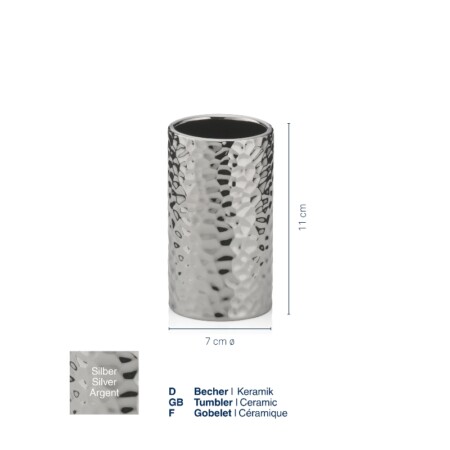 <p><strong>KELA Поставка/Чаша за четки за зъби “Sterling“ </strong><br /><strong>• Серия: Sterling</strong><br /><strong>• Материал:</strong><span> керамика </span><br /><strong>• Размери:</strong><span> <span>Ø 7 х 11 см.<br /></span></span><strong>• Цвят:</strong><span> сребро</span><br /><strong>• Производител: KELA / Германия</strong></p><br />Марка: KELA <br />Модел: KELA 23781<br />Доставка: 2-4 работни дни<br />Гаранция: 2 години