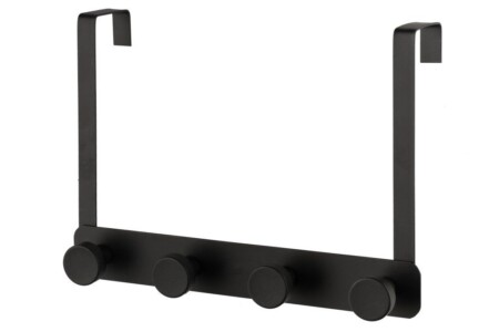 4Living Закачалка за врата "Robin" с 4 куки  - черна