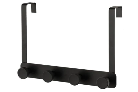 4Living Закачалка за врата "Robin" с 4 куки  - черна