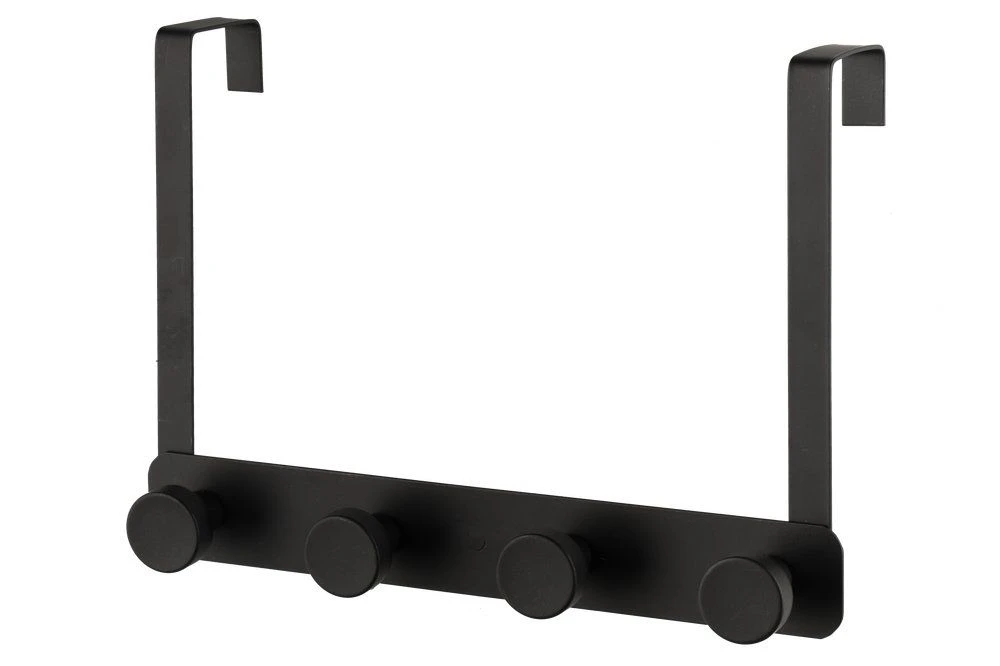 4Living Закачалка за врата "Robin" с 4 куки  - черна