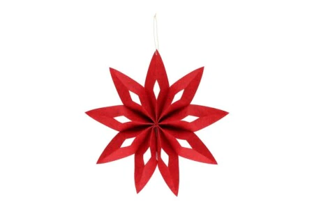 WINTERIA Коледна звезда от филц 40см. - червена