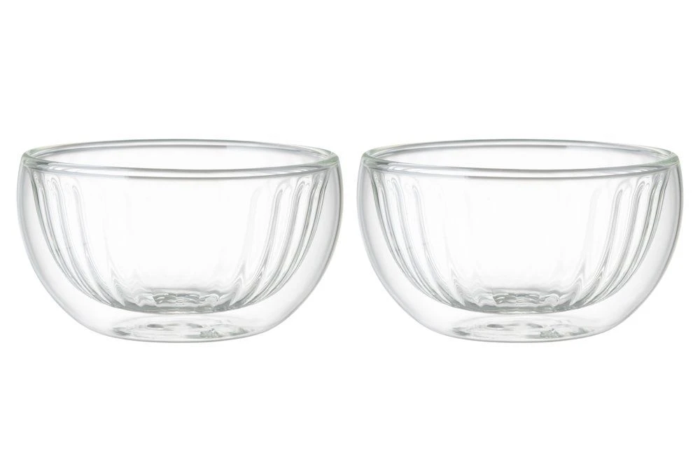 MAKU Комплект от 2бр оребрени двустенни купи - Ø10 см.