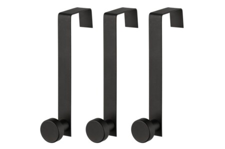 4Living Комплект от 3 бр закачалки за врата “Robin“ - черни