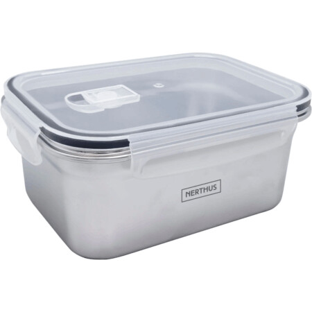 Nerthus Стоманена херметически кутия за храна за микровълнова - 1200 мл.
