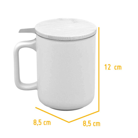 <p><strong>Nerthus Керамична чаша за чай със стоманен филтър и бамбуков капак - 375 мл - сива</strong><br /><strong>• Размери: </strong><span>8,5 х 8,5 х 12 см.</span><br /><span><strong>• Материал:</strong> Керамика, стомана, бамбук<br /><strong>• Вместимост:</strong> 0,375 мл.<br /></span><span><strong>• Цвят:</strong> Сив</span><br /><strong>Производител: Vin Bouquet, Испания</strong></p><br />Марка: Vin Bouquet <br />Модел: VB FIH 1568<br />Доставка: 2-4 работни дни<br />Гаранция: 2 години