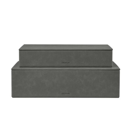 <p><span style="font-size: small;"><strong>BLOMUS Комплект от 2 бр кутии за съхранение “SAHLA“</strong></span><br />• <strong>Размер на малката кутия:</strong> 25 х 35 х 7 см<br /> • <strong>Размер на голямата кутия: </strong>30 х 40 х 11 см<br /><strong>• Малката кутия се събира в голямата<br />• Цвят:</strong> сив (Pewter) <br /><strong>• Тегло:</strong> 1,95 кг<br />•<strong> Материал:</strong> изкуствена кожа тип велур<br /><strong>• Производител:</strong> BLOMUS, Германия <br /><em><strong>DESIGN:</strong> <strong>Studio blomus</strong></em></p><br />Марка: BLOMUS <br />Модел: BLOMUS 68328<br />Доставка: 2-4 работни дни<br />Гаранция: 2 години