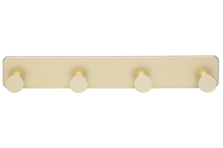 <p><strong>4Living Закачалка за стена с 4 бр. закачалки “Nova“ - цвят злато</strong><br /><strong>• Материал: </strong><span>желязо, прахово боядисано</span><br /><strong>• Размери на закачалката: </strong>26<span> х 4 х 2 см.<br /></span><strong>• Размери на опаковката: </strong>30<span> х 2,5 х 10 см.</span><br /><span><strong>• Максимално натоварване</strong>: 2,5 кг.<br /></span><strong>• Цвят:</strong> злато<br /><strong>• Тегло:</strong><span> 0,280 кг<br /></span><span><strong>• Включен комплект за стетен монтаж и лепилна лента 3М</strong></span><br /><strong>Производител: Tammer Brands/ Финландия</strong></p><br />Марка: 4LIVING <br />Модел: TB 4Living 643744<br />Доставка: 2-4 работни дни<br />Гаранция: 2 години