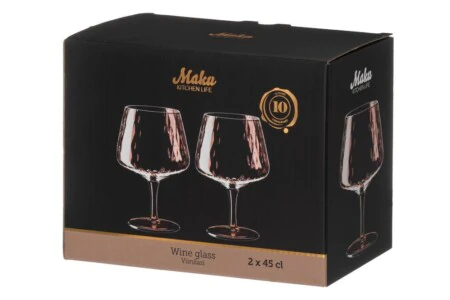 <p><strong>MAKU Комплект чаши за вино “Tarha“ - 2 бр, 450 мл. - цвят праскова</strong><br /><strong>• Материал:</strong><span> стъкло<br /></span><strong>• Размери:</strong><span> 21 х 11 х 16 см</span><br /><strong>• Вместимост на 1 бр. чаша:</strong><span> 450 мл</span><span><br /></span><strong>• Тегло с опаковка: </strong><span>0,490 кг.<br /><strong>• Цвят:</strong> праскова<br /><strong>• Подходящи за съдомиялна машина<br /></strong></span><strong>Производител: Tammer Brands/ Финландия</strong></p><br />Марка: MAKU <br />Модел: TB MAKU 651582<br />Доставка: 2-4 работни дни<br />Гаранция: 2 години