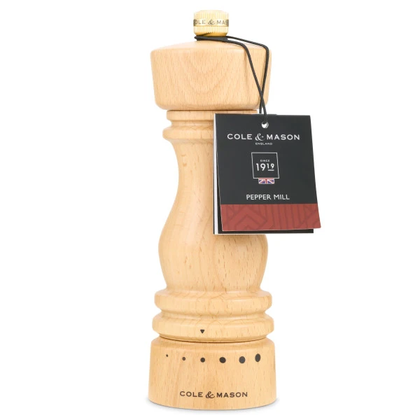 COLE & MASON Мелничка за пипер “LONDON“ - 18 см. - цвят натурален - с механизъм за прецизност