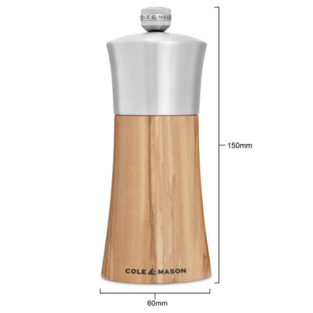 <p><strong>COLE & MASON Мелничка за сол &ldquo;BROMLEY&ldquo; - 15 см. - цвят натурален</strong><br /><strong>&bull; Диаметър:&nbsp;</strong><span>&Oslash; 6 см.</span><br /><strong>&bull;&nbsp;Височина:</strong><span>&nbsp;15 см.<br /><strong>&bull; Тегло с опаковката:</strong>&nbsp;0,210 кг.&nbsp;</span><br /><strong>&bull;&nbsp;Материал:</strong><span>&nbsp;Маслиново дърво, стомана, керамика</span><br /><strong>&bull;&nbsp;Механизъм:&nbsp;</strong><span>керамичен механизъм<br /></span><span style="color: #ff0000;"><strong>&bull;&nbsp;Да не се мокри с вода!<br />&bull;</strong></span><span>&nbsp;<strong><span style="color: #ff0000;">Не използвайте мелничките за различни от сол и черен пипер продукти!!!&nbsp;</span><br /></strong></span><strong>Производител: Cole&Mason / Англия</strong></p><br />Марка: COLE & MASON <br />Модел: Cole & Mason H 243004<br />Доставка: 2-4 работни дни<br />Гаранция: 2 години