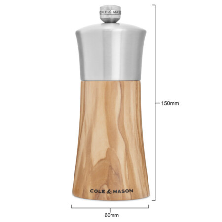 <p><strong>COLE & MASON Мелничка за пипер &ldquo;BROMLEY&ldquo; - 15 см. - цвят натурален</strong><br /><strong>&bull; Диаметър:&nbsp;</strong><span>&Oslash; 6 см.</span><br /><strong>&bull;&nbsp;Височина:</strong><span>&nbsp;15 см.<br /><strong>&bull; Тегло с опаковката:</strong>&nbsp;0,200 кг.&nbsp;</span><br /><strong>&bull;&nbsp;Материал:</strong><span>&nbsp;Маслиново дърво, стомана, керамика</span><br /><strong>&bull;&nbsp;Механизъм:</strong>&nbsp;керамичен механизъм<span><br /></span><span style="color: #ff0000;"><strong>&bull;&nbsp;Да не се мокри с вода!<br />&bull;</strong></span><span>&nbsp;<strong><span style="color: #ff0000;">Не използвайте мелничките за различни от сол и черен пипер продукти!!!&nbsp;</span><br /></strong></span><strong>Производител: Cole&Mason / Англия</strong></p><br />Марка: COLE & MASON <br />Модел: Cole & Mason H 243005<br />Доставка: 2-4 работни дни<br />Гаранция: 2 години