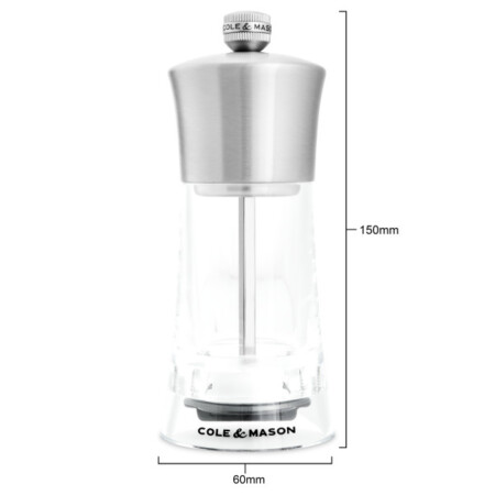 <p><strong>COLE & MASON Комплект акрилни мелнички за сол и пипер &ldquo;BROMLEY&ldquo; - 15 см.</strong><br /><strong>&bull; Диаметър:&nbsp;</strong><span>&Oslash; 6 см.</span><br /><strong>&bull;&nbsp;Височина:</strong><span>&nbsp;15 см.<br /><strong>&bull; Тегло с опаковката:</strong>&nbsp;0,470 кг.&nbsp;</span><br /><strong>&bull;&nbsp;Материал:</strong><span>&nbsp;акрил, стомана, керамика</span><br /><strong>&bull;&nbsp;Механизъм:&nbsp;</strong><span>закалена въглеродна стомана, керамичен механизъм<br /></span><span><strong>&bull;&nbsp;Да не се мокри с вода!<br /><span style="color: #ff0000;">&bull;</span></strong></span><span>&nbsp;<strong><span style="color: #ff0000;">Не използвайте мелничките за различни от сол и черен пипер продукти!!!&nbsp;</span><br /><span style="color: #ff0000;"><strong>&bull;&nbsp;Не поставяйте сол в мелницата за пипер, тъй като това ще разяде механизма от въглеродна стомана!</strong></span><br /></strong></span><strong>Производител: Cole&Mason / Англия</strong></p><br />Марка: COLE & MASON <br />Модел: Cole & Mason H 243008<br />Доставка: 2-4 работни дни<br />Гаранция: 2 години