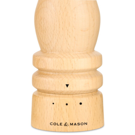 <p><strong>COLE & MASON Мелничка за сол &ldquo;LONDON&ldquo; - 22 см. - цвят натурален - с механизъм за прецизност</strong><br /><strong>&bull; Диаметър:&nbsp;</strong><span>&Oslash; 5,8 см.</span><br /><strong>&bull;&nbsp;Височина:</strong><span>&nbsp;22 см.<br /><strong>&bull; Тегло:</strong>&nbsp;0,260 кг.&nbsp;</span><br /><strong>&bull;&nbsp;Материал:</strong><span>&nbsp;буково дърво, стомана, керамика</span><br /><strong>&bull;&nbsp;Механизъм:&nbsp;</strong><span>керамичен механизъм</span><br /><span style="color: #ff0000;"><strong>&bull;&nbsp;Да не се мокри с вода!<br />&bull;</strong></span><span>&nbsp;<strong><span style="color: #ff0000;">Не използвайте мелничките за различни от сол и черен пипер продукти!!!&nbsp;</span><br /><span style="color: #ff0000;"><strong>&bull;&nbsp;Не поставяйте сол в мелницата за пипер, тъй като това ще разяде механизма от въглеродна стомана!</strong></span><br /></strong></span><strong>Производител: Cole&Mason / Англия</strong></p><br />Марка: COLE & MASON <br />Модел: Cole & Mason H 243165<br />Доставка: 2-4 работни дни<br />Гаранция: 2 години
