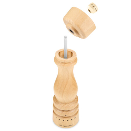 <p><strong>COLE & MASON Мелничка за пипер &ldquo;LONDON&ldquo; - 22см - цвят натурален - с механизъм за прецизност</strong><br /><strong>&bull; Диаметър:&nbsp;</strong><span>&Oslash; 5,8 см.</span><br /><strong>&bull;&nbsp;Височина:</strong><span>&nbsp;22 см.<br /><strong>&bull; Тегло:</strong>&nbsp;0,270 кг.&nbsp;</span><br /><strong>&bull;&nbsp;Материал:</strong><span>&nbsp;буково дърво, стомана</span><br /><strong>&bull;&nbsp;Механизъм:</strong>&nbsp;закалена въглеродна стомана<br /><strong>&bull; Регулиране на едрината на смилане</strong><br /><span style="color: #ff0000;"><strong>&bull;&nbsp;Да не се мокри с вода!<br />&bull;</strong></span><span>&nbsp;<strong><span style="color: #ff0000;">Не използвайте мелничките за различни от сол и черен пипер продукти!!!&nbsp;</span><br /><span style="color: #ff0000;"><strong>&bull;&nbsp;Не поставяйте сол в мелницата за пипер, тъй като това ще разяде механизма от въглеродна стомана!</strong></span><br /></strong></span><strong>Производител: Cole&Mason / Англия</strong></p><br />Марка: COLE & MASON <br />Модел: Cole & Mason H 243166<br />Доставка: 2-4 работни дни<br />Гаранция: 2 години