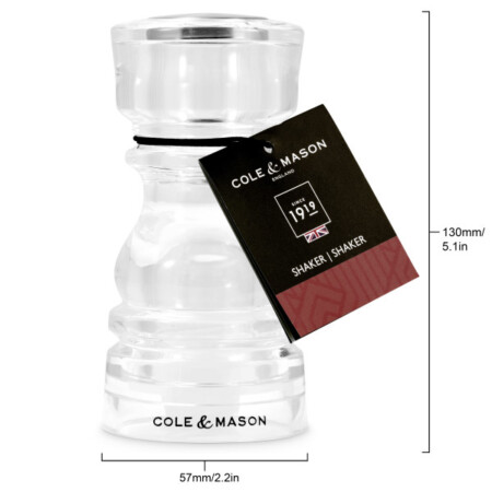 <p><strong>COLE & MASON Акрилна солница &ldquo;LONDON&ldquo; - 13 см.</strong><br /><strong>&bull; Диаметър:&nbsp;</strong><span>&Oslash; 5,7 см.</span><br /><strong>&bull;&nbsp;Височина:</strong><span>&nbsp;13 см.<br /><strong>&bull; Тегло:</strong> 0,150 см.</span><br /><span>&bull;&nbsp;</span><strong>Материал:</strong><span>&nbsp;висококачествен акрил</span><br /><strong>Производител: Cole&Mason / Англия</strong></p><br />Марка: COLE & MASON <br />Модел: Cole & Mason H 243167<br />Доставка: 2-4 работни дни<br />Гаранция: 2 години