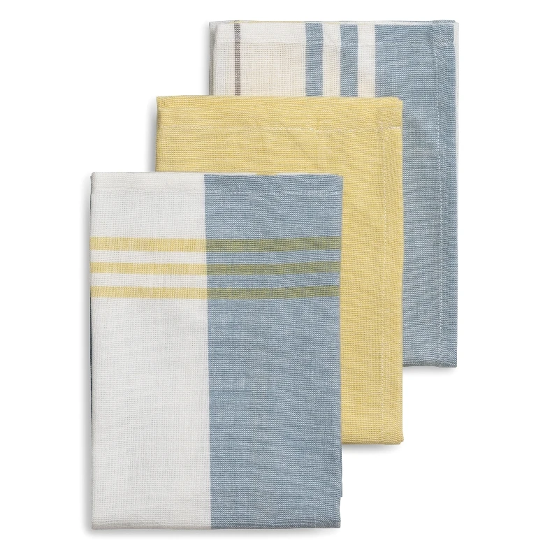 KELA Комплект от 3 бр. домакински кърпи за съдове “Pasado“ - 65х45 см - жълто-сини