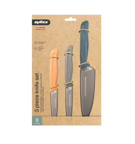 <p><strong>ZYLISS Комплект от 3 бр. ножове с предпазител</strong><br /><span><strong><strong><strong><strong><strong>&bull; Размери на опаковката:</strong></strong></strong></strong></strong>&nbsp;29,5 х 4,5 см.<br /><strong>&bull; Комплектът съдържа:</strong>&nbsp;<br />&nbsp; - Нож на майстора<br />&nbsp; - Нож за домати<br />&nbsp; - Нож за белене<br /><strong><strong><strong><strong><strong>&bull; Тегло:</strong>&nbsp;</strong></strong></strong></strong>0,130 кг.<strong><strong><strong><strong><br /><strong>&bull; Материал:</strong>&nbsp;</strong></strong></strong></strong>японска неръждаема стомана <span>420J2</span>, полипропилен<strong><strong><strong><strong><br />&bull; Ергономични дръжки<br /></strong><strong><strong>Производител: ZYLISS / Швейцария&nbsp;</strong></strong></strong></strong></strong><em><strong><em><strong><br /></strong></em><br /></strong></em></span><span style="color: #ff0000;"><strong>ВНИМАНИЕ!!!&nbsp;</strong><strong>ПАЗЕТЕ ОТ ДЕЦА!!!</strong></span></p><br />Марка: ZYLISS <br />Модел: ZYLISS 920305<br />Доставка: 2-4 работни дни<br />Гаранция: 2 години