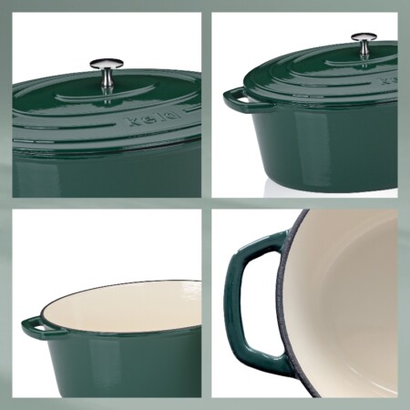 <p><strong>KELA Чугунена овална тенджера с капак &ldquo;Calido&ldquo; - 33х26 см. - зелена</strong><br /><strong>&bull; Серия:&nbsp;</strong>Calido<br /><strong>&bull; Материал:</strong>&nbsp;чугун<br /><strong>&bull; Размери:</strong>&nbsp;33 х 26 х 12 см.<br /><strong>&bull; Вместимост:</strong>&nbsp;6 л.<br /><strong>&bull; Цвят:</strong>&nbsp;зелен<br /><strong>&bull; Производител: KELA / Германия<br />&bull;&nbsp;Подходяща за:</strong></p>
<p><strong><img src="https://www.vip-giftshop.com/media//file_8.jpg" alt="" width="200" /></strong></p><br />Марка: KELA <br />Модел: KELA 12902<br />Доставка: 2-4 работни дни<br />Гаранция: 2 години