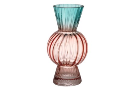 4LIVING Стъклена ваза “Poppy“ - цвят тюркоаз/праскова