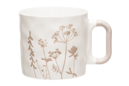 4LIVING Порцеланова чаша с дръжка “Hay“ - цвят бежов - 435 мл.