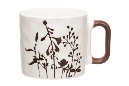 4LIVING Порцеланова чаша с дръжка “Hay“ - цвят черен - 435 мл.