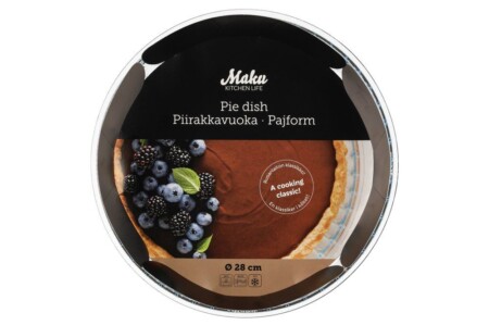 <p><strong>MAKU Стъклена форма за пай - &Oslash; 28 см.</strong><br /><strong>&bull;&nbsp;Материал:</strong><span>&nbsp;боросиликатно стъкло<br /></span><strong>&bull; Диаметър:</strong><span>&nbsp;&Oslash; 28 см.<br /><strong>&bull; Височина:</strong>&nbsp;4 см.&nbsp;</span><br /><strong>&bull;&nbsp;Тегло:</strong><span>&nbsp;1,160</span><span>&nbsp;кг.<br /><strong>&bull; Термоустойчивост:</strong>&nbsp;от - 50 до + 500&deg;С<br /><strong>&bull; Подходяща за:&nbsp;</strong>фурна, микровълнова печка, фризер и съдомиялна<br /></span><strong>Производител: Tammer Brands/ Финландия</strong></p><br />Марка: MAKU <br />Модел: TB MAKU 315677<br />Доставка: 2-4 работни дни<br />Гаранция: 2 години