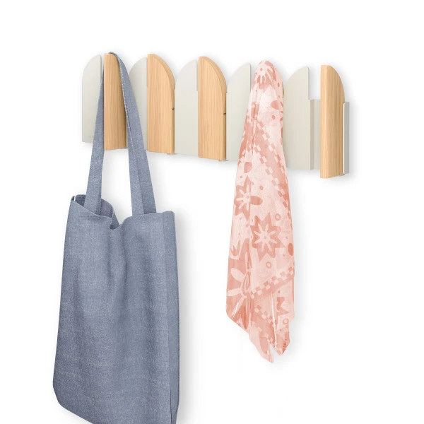 UMBRA Закачалка за стена с 5 бр. закачалки “SALOON“ - цвят натурален / пясък