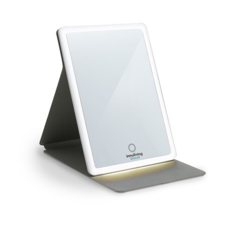 INNOLIVING Сгъваемо козметично огледало с LED светлина